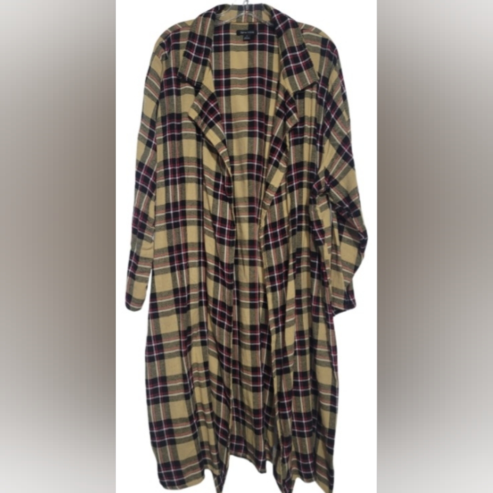 2x Pre-Loved Oversized Plaid Duster